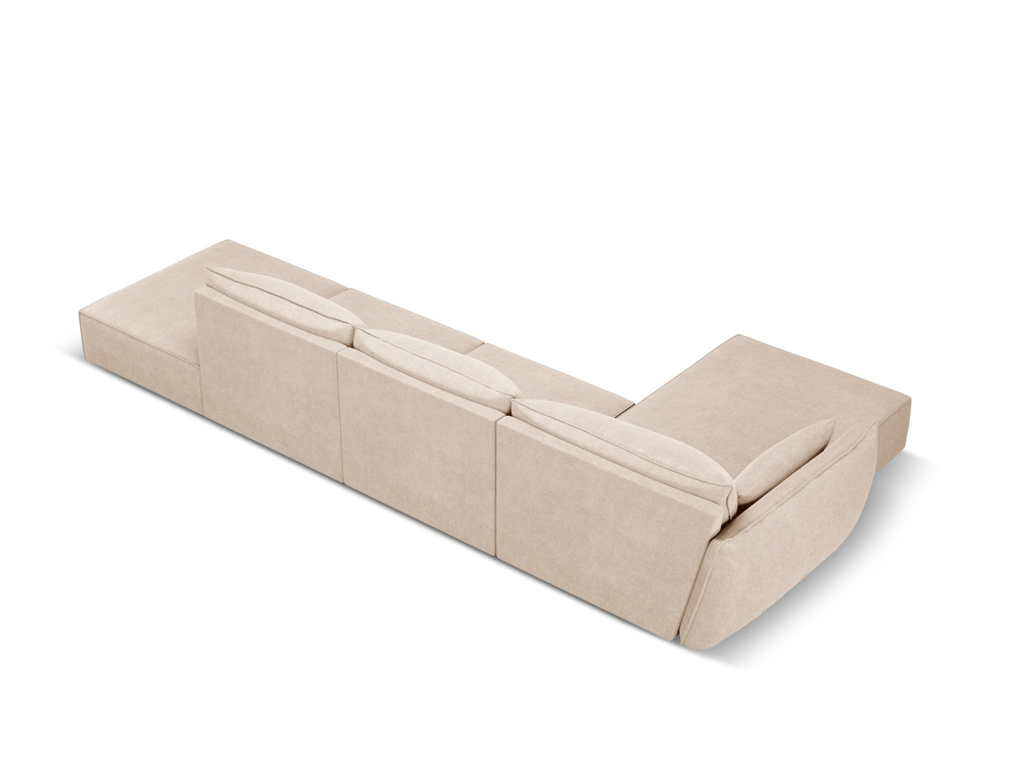 Ecksofa Chenille Beige Kaelle — Detailansicht