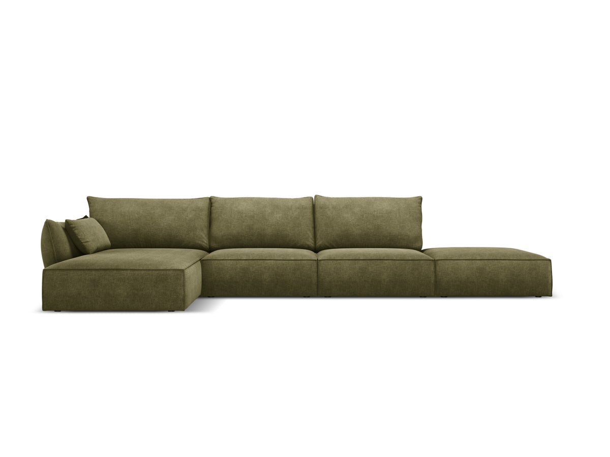 Kaelle Corner Sofa, 5 Seats, 364x171 cm — Green / Left
