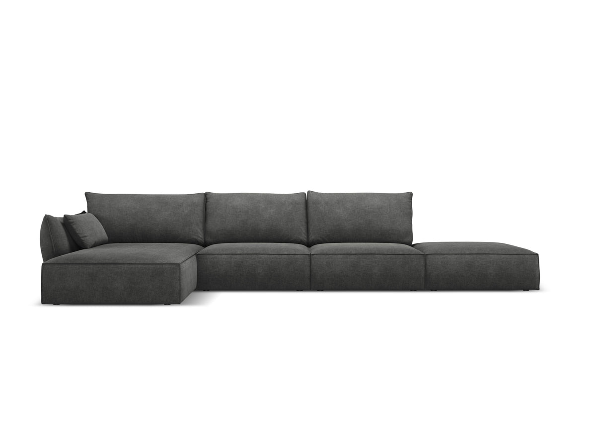 Kaelle Corner Sofa, 5 Seats, 364x171 cm — Dark Grey / Left