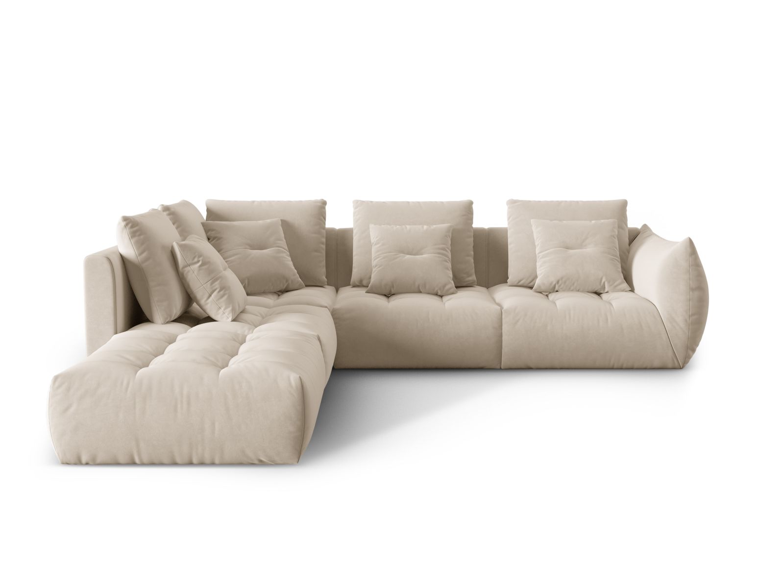 Bloom Modular Corner Sofa, 4 Seats, 316x307 cm — Light Beige / Left