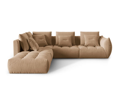 Ecksofa Samt Grau Bloom — Sand