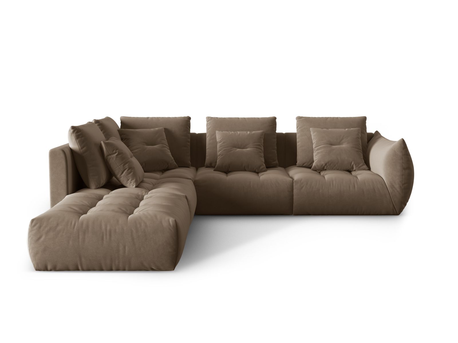 Bloom Modular Corner Sofa, 4 Seats, 316x307 cm — Light Brown / Left