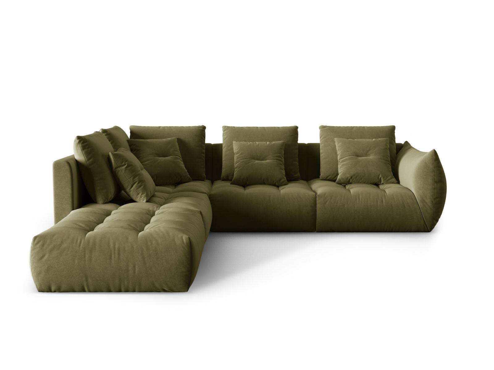 Bloom Modular Corner Sofa, 4 Seats, 316x307 cm — Light Green / Left