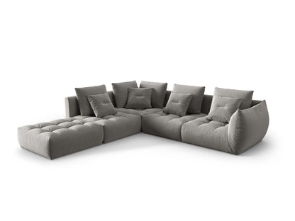 Ecksofa Samt Grau Bloom — Detailansicht