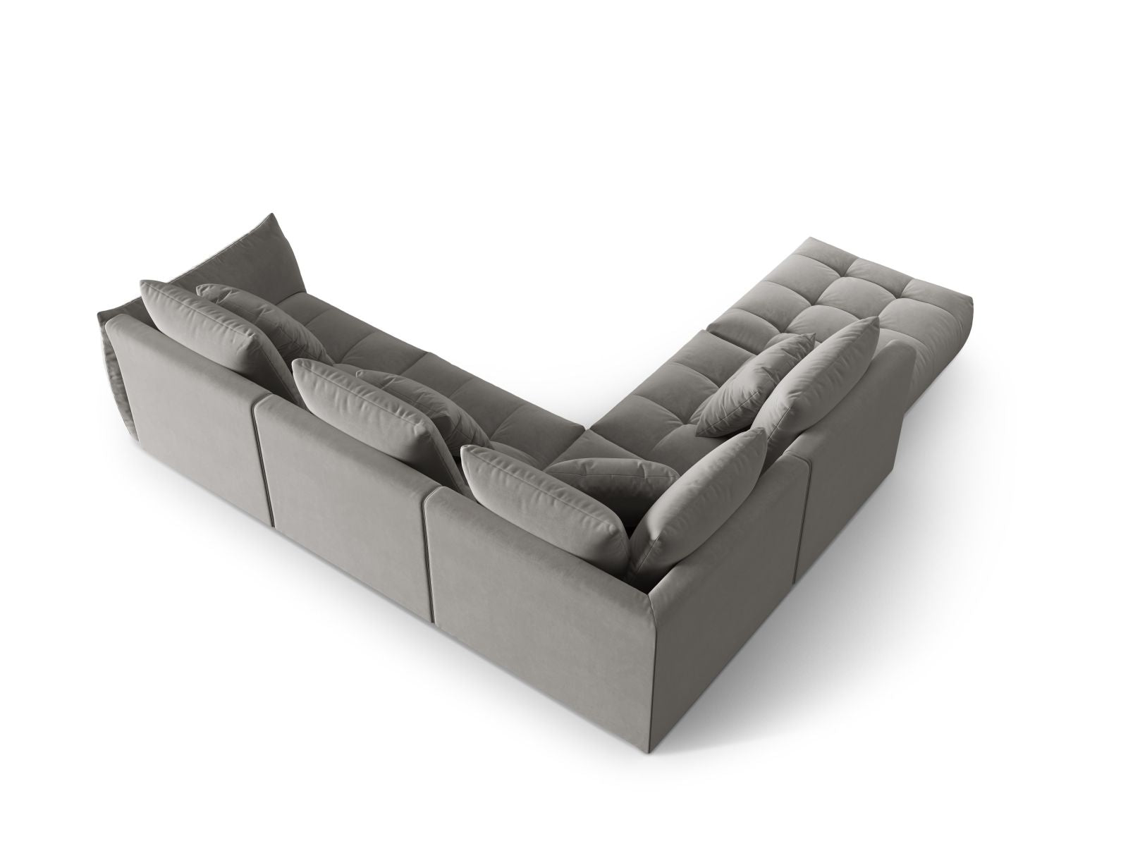 Ecksofa Samt Grau Bloom — Maße und Details