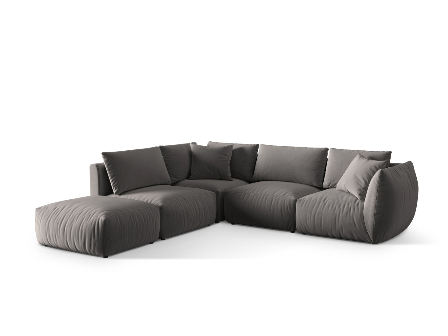 Ecksofa Samt Grau Chris — Detailansicht