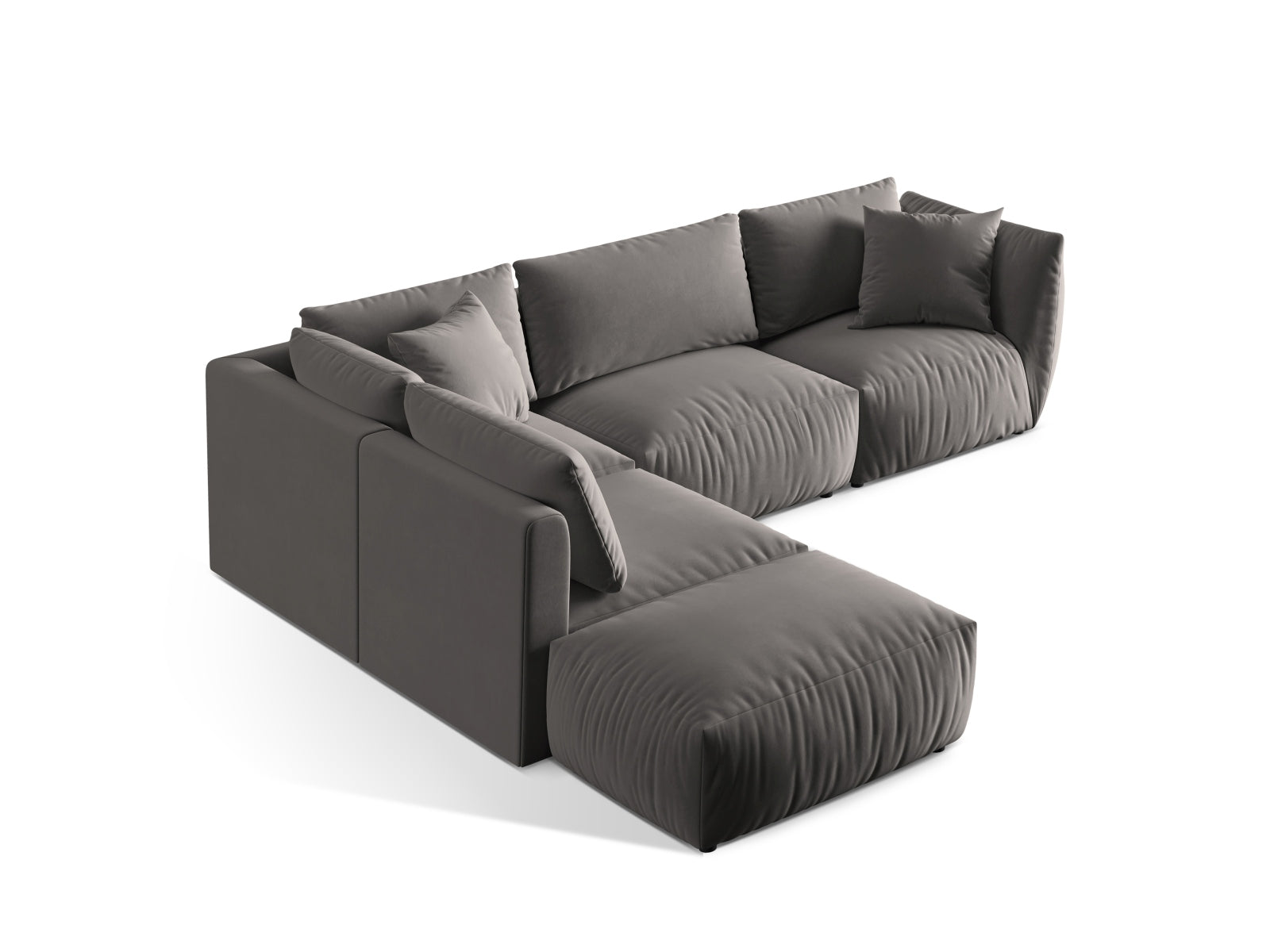 Ecksofa Samt Grau Chris — Maße und Details