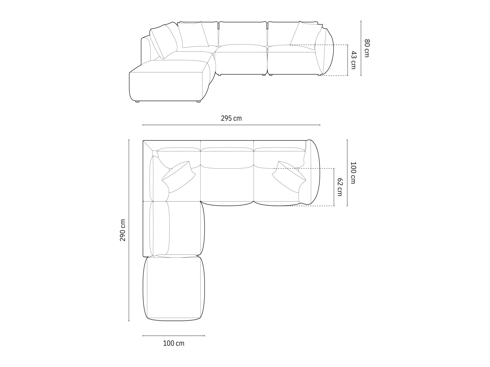 Ecksofa Samt Grau Chris — Ansicht 5
