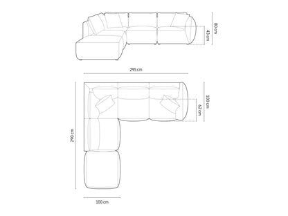 Ecksofa Samt Grau Chris — Ansicht 5