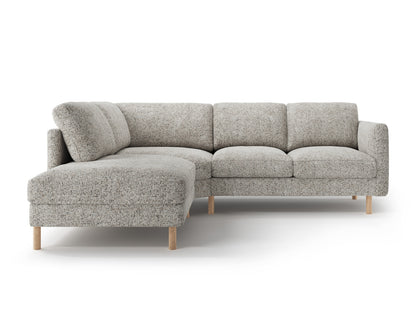 Ecksofa Strukturstoff Beige Melange Eden — Wohnbeispiel