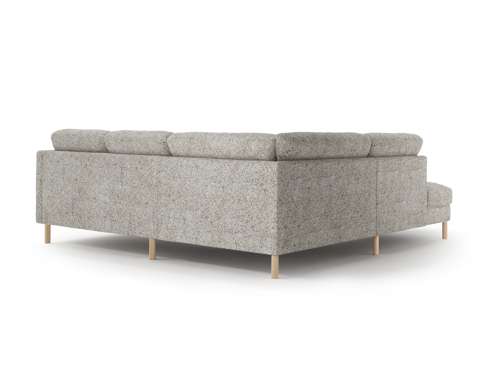 Ecksofa Strukturstoff Beige Melange Eden — Detailansicht