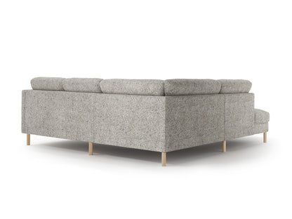 Ecksofa Strukturstoff Beige Melange Eden — Detailansicht