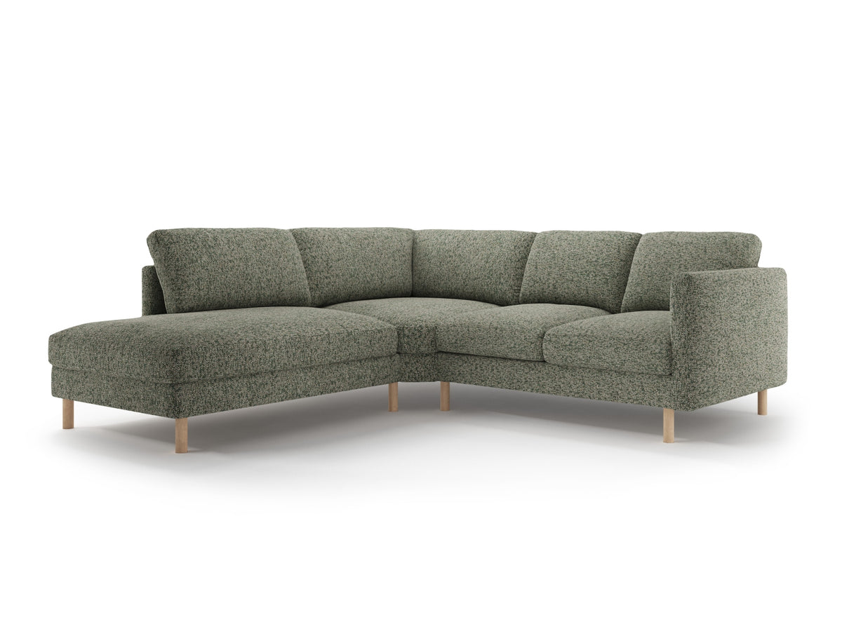 Eden Corner Sofa, 4 Seats, 267x234 cm — Moss Green Melange / Left