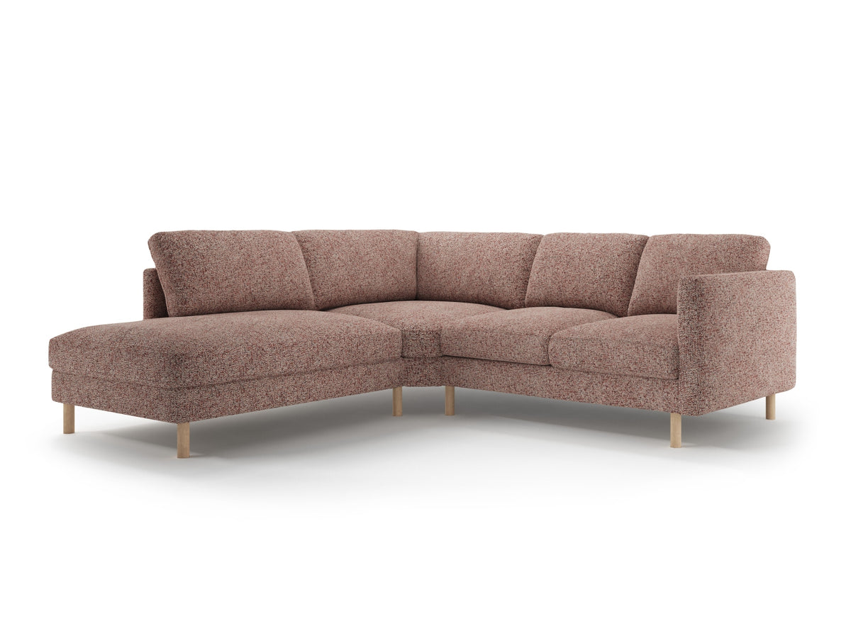 Eden Corner Sofa, 4 Seats, 267x234 cm — Pink Melange / Left