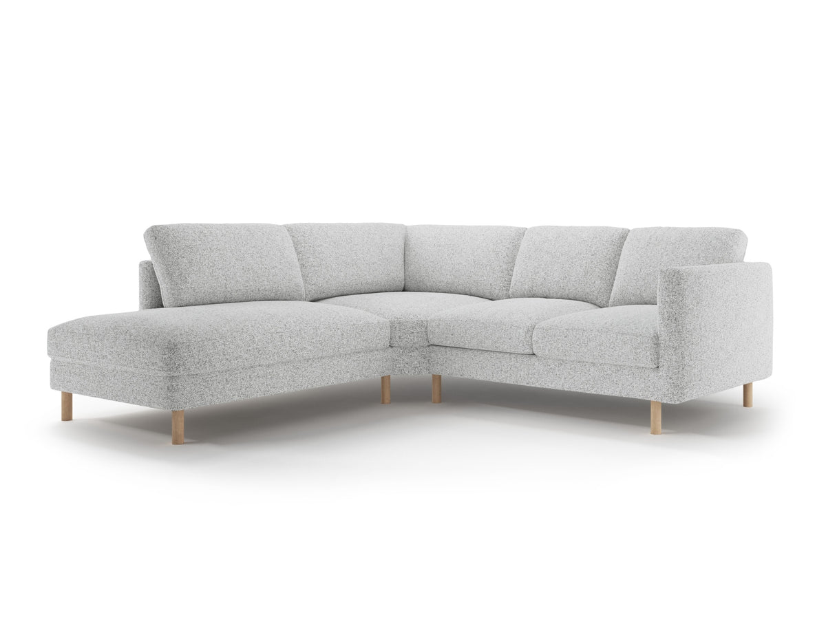 Eden Corner Sofa, 4 Seats, 267x234 cm — Light Grey Melange / Left