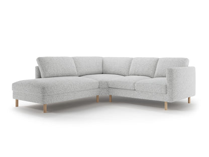 Ecksofa Strukturstoff Beige Melange Eden — Light Grey Melange