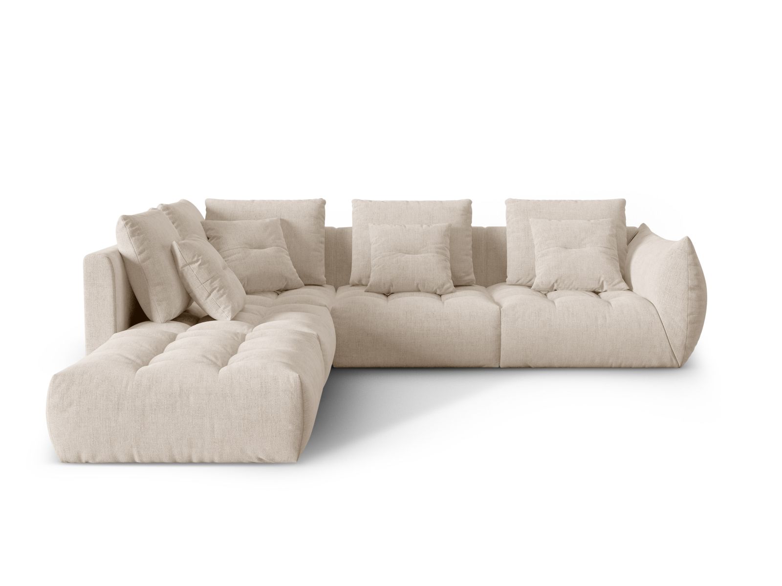 Bloom Modular Corner Sofa, 4 Seats, 316x307 cm — Light Beige / Left