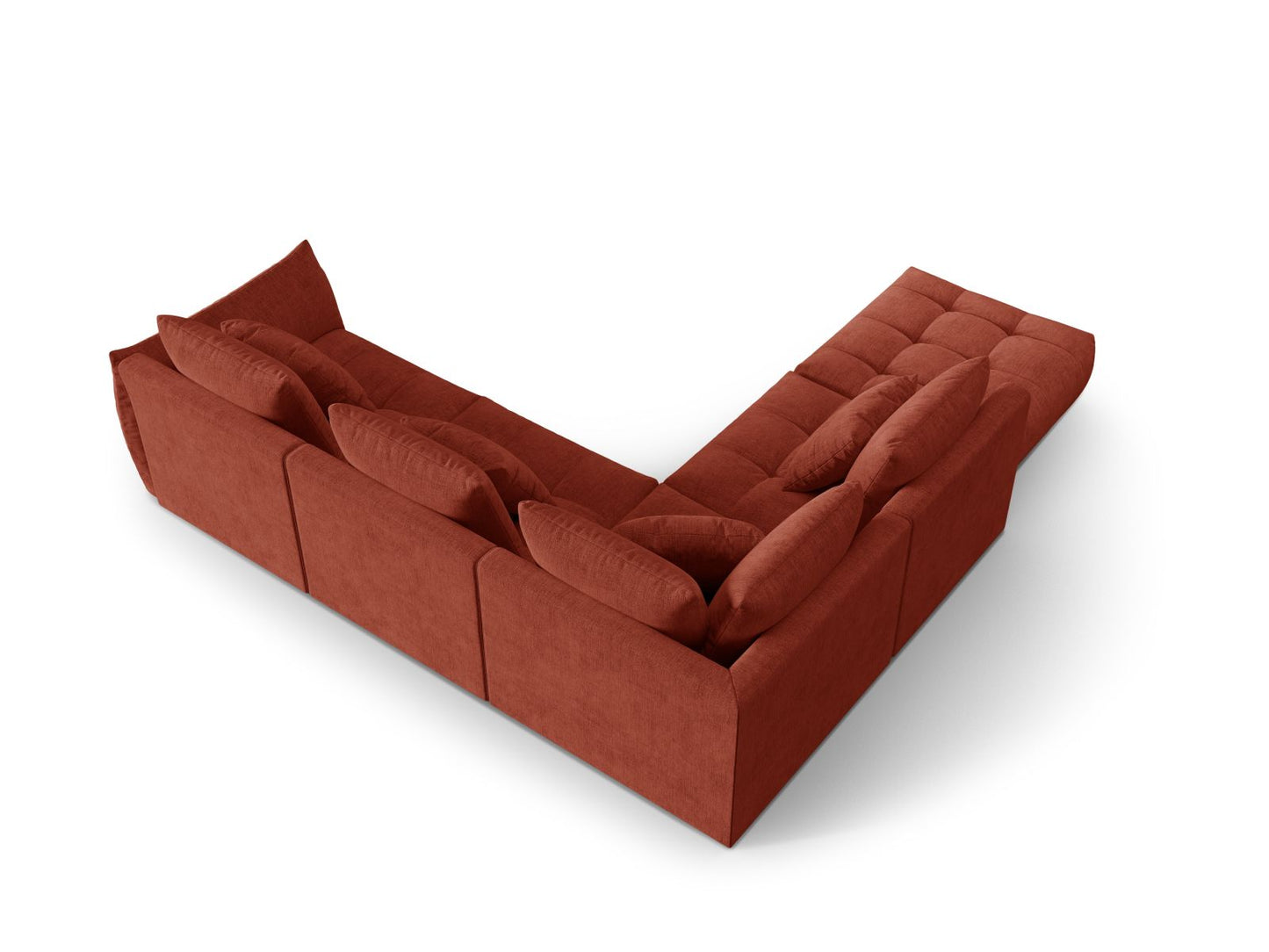 Ecksofa Strukturstoff Auburn Bloom — Detailansicht