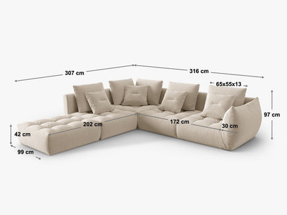Ecksofa Strukturstoff Auburn Bloom — Ansicht 4
