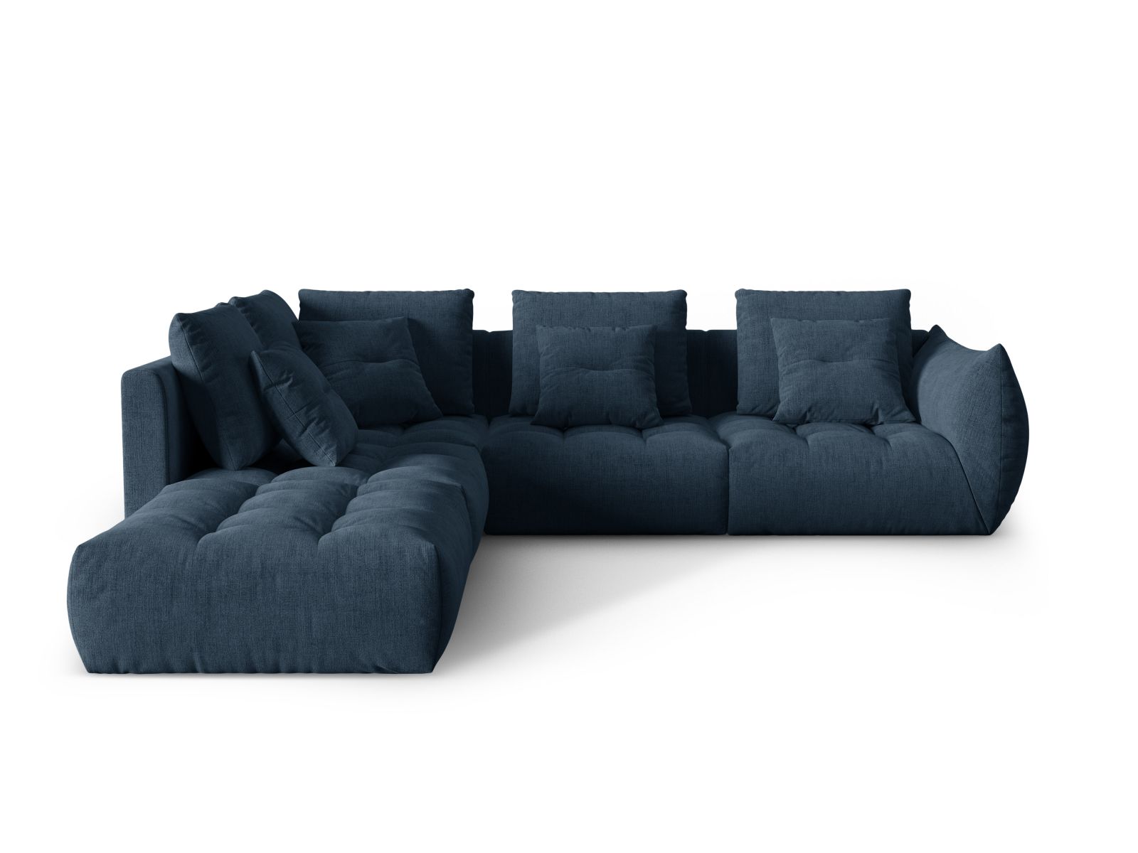 Bloom Modular Corner Sofa, 4 Seats, 316x307 cm — Navy Blue / Left