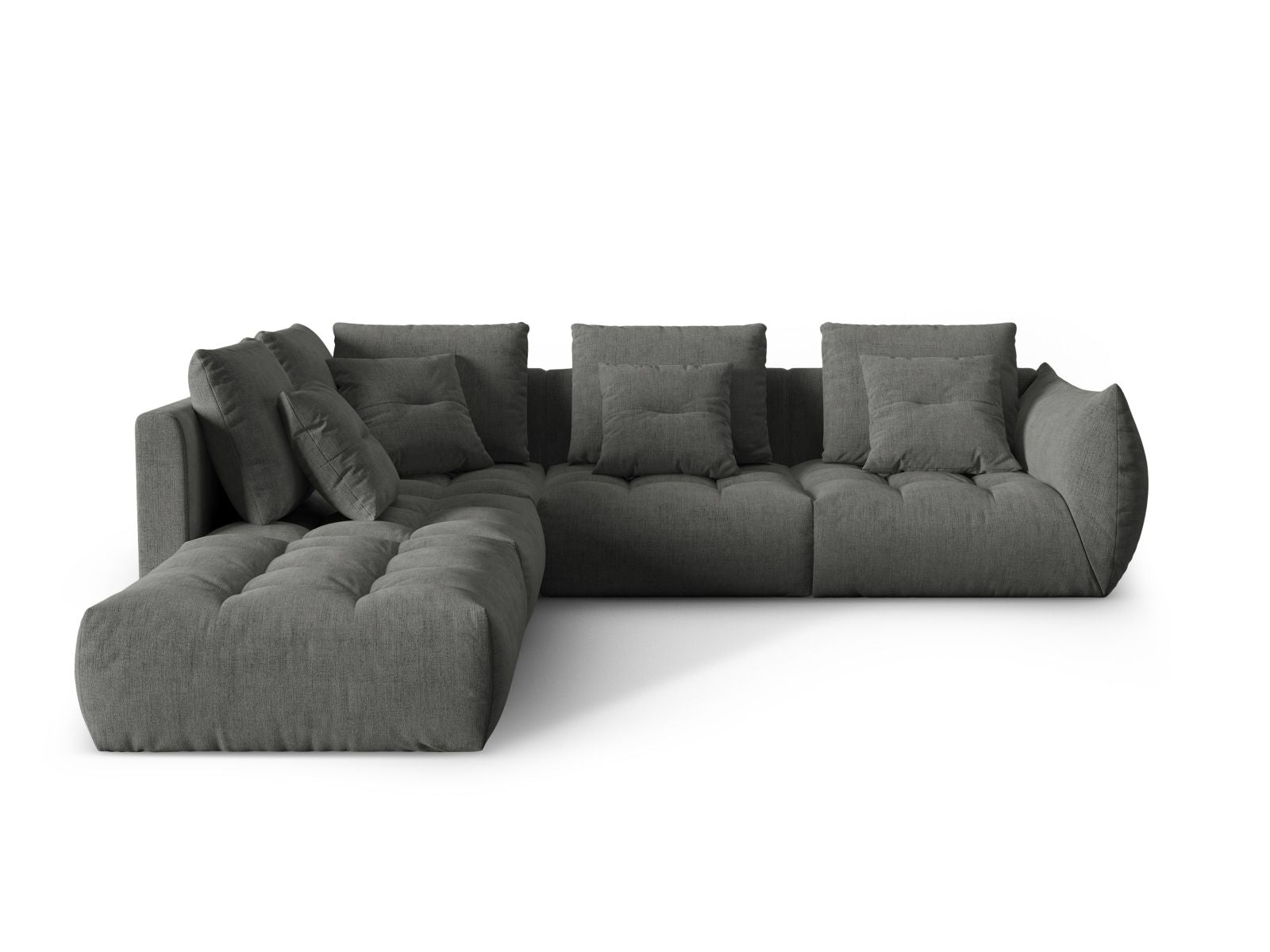 Bloom Modular Corner Sofa, 4 Seats, 316x307 cm — Dark Grey / Left
