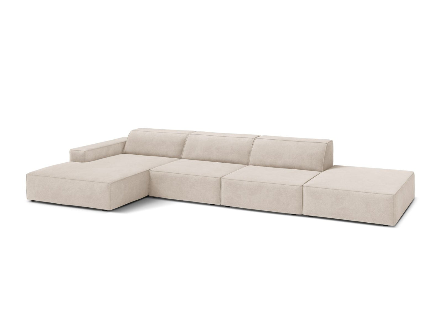 Ecksofa Strukturstoff Beige Jodie — Wohnbeispiel