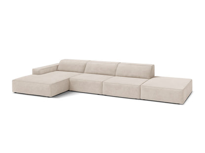Ecksofa Strukturstoff Beige Jodie — Wohnbeispiel