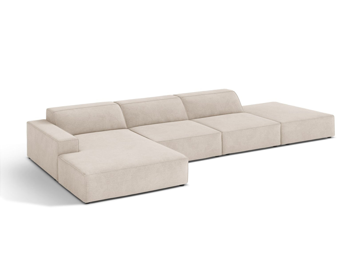 Ecksofa Strukturstoff Beige Jodie — Detailansicht