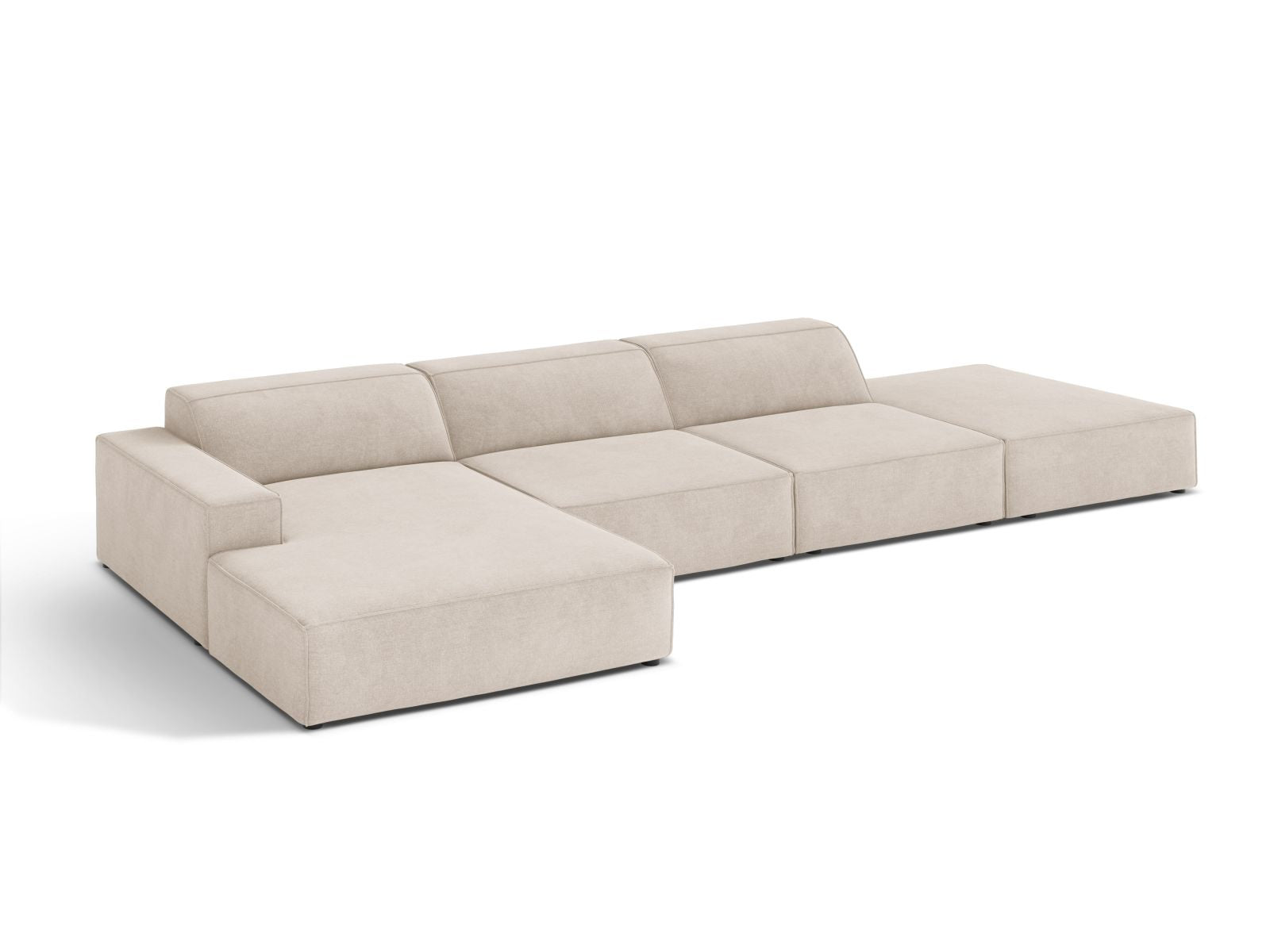 Ecksofa Strukturstoff Beige Jodie — Detailansicht