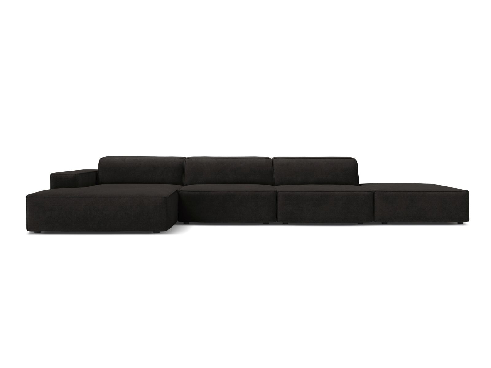 Jodie Modular Corner Sofa, 5 Seats, 341x162 cm — Black / Left