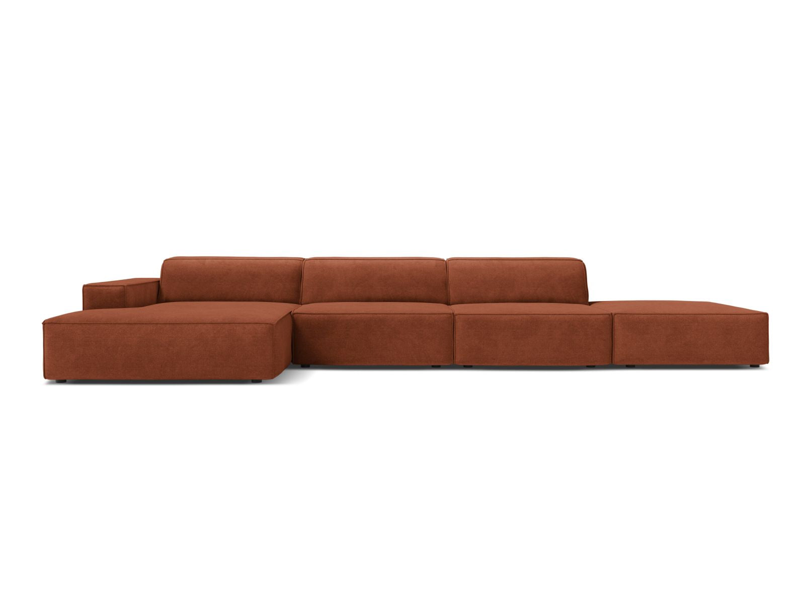 Jodie Modular Corner Sofa, 5 Seats, 341x162 cm — Brick / Left
