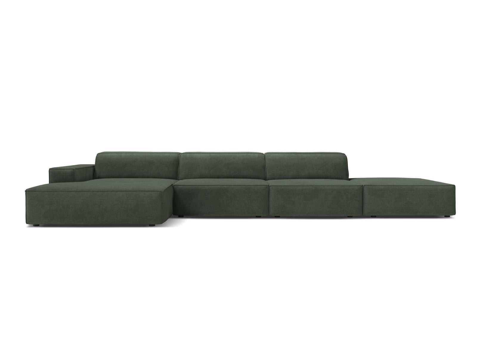 Jodie Modular Corner Sofa, 5 Seats, 341x162 cm — Moss Green / Left