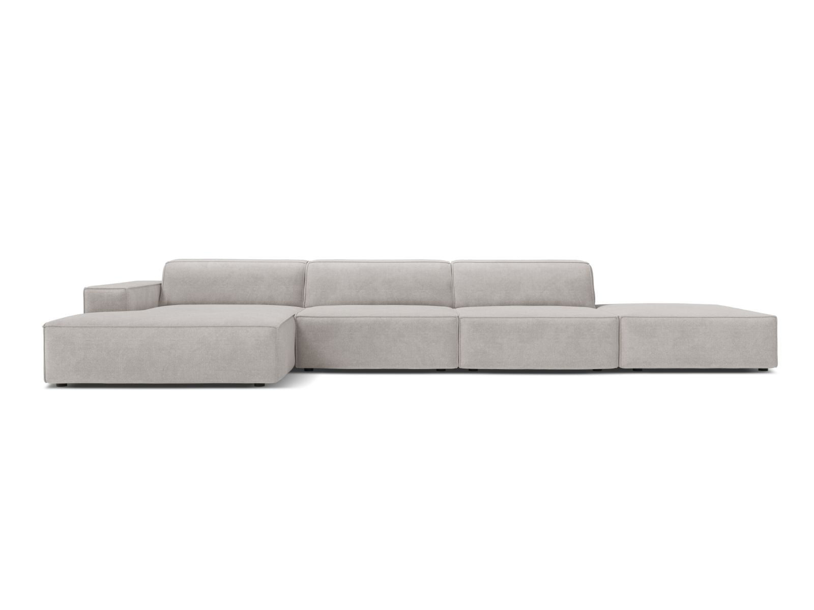 Jodie Modular Corner Sofa, 5 Seats, 341x162 cm — Light Grey / Left