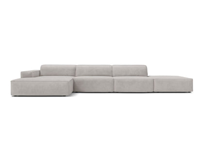 Ecksofa Strukturstoff Beige Jodie — Light Grey