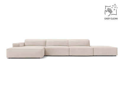Ecksofa Samt Beige Jodie — Light Beige