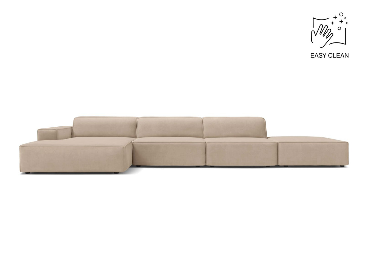 Ecksofa Samt Beige Jodie — Beige