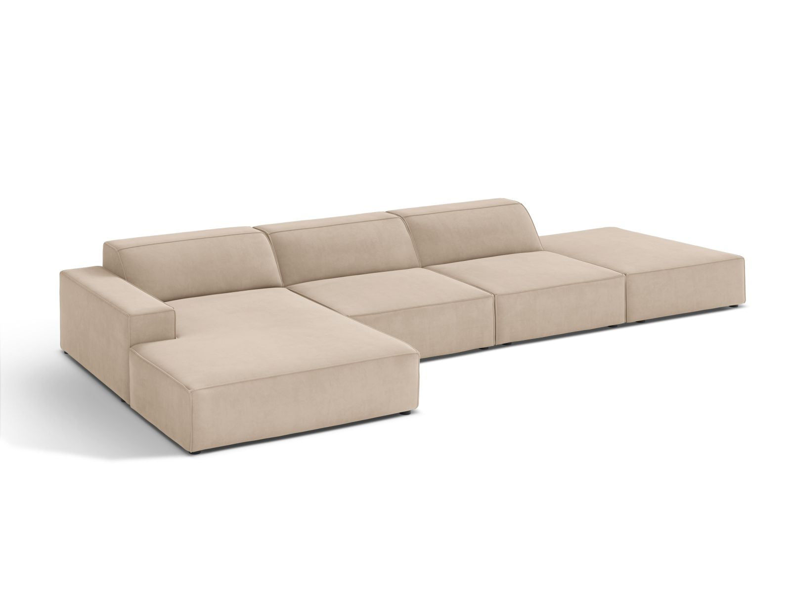 Ecksofa Samt Beige Jodie — Detailansicht