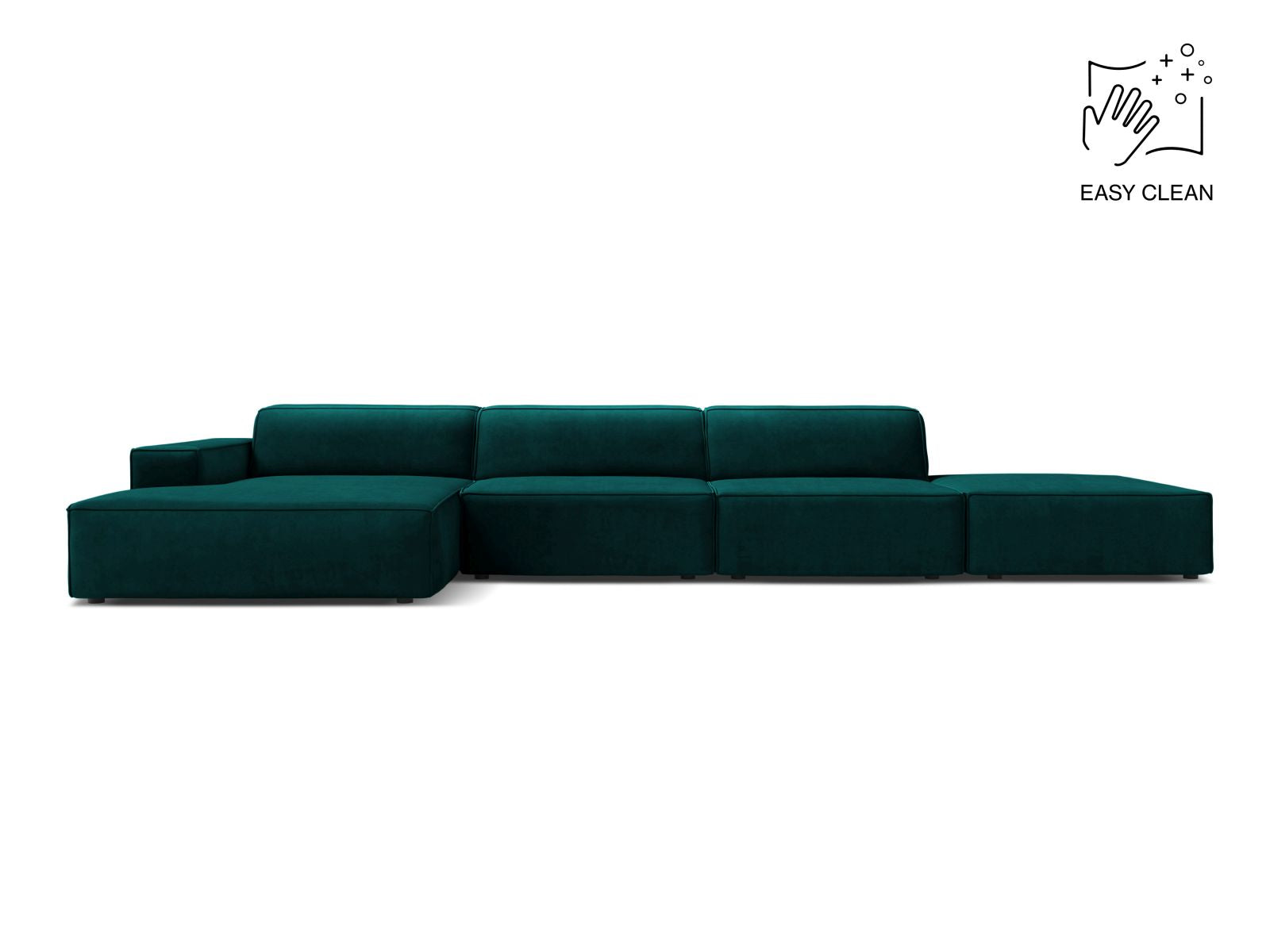 Jodie Modular Corner Sofa, 5 Seats, 341x162 cm — Deep Petrol / Left