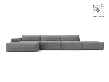 Ecksofa Samt Beige Jodie — Light Grey