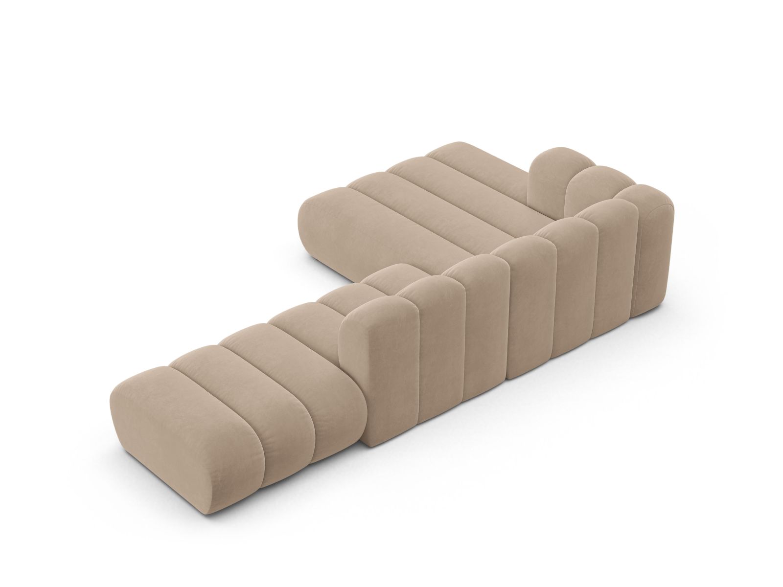 Ecksofa Samt Beige Lupine — Maße und Details