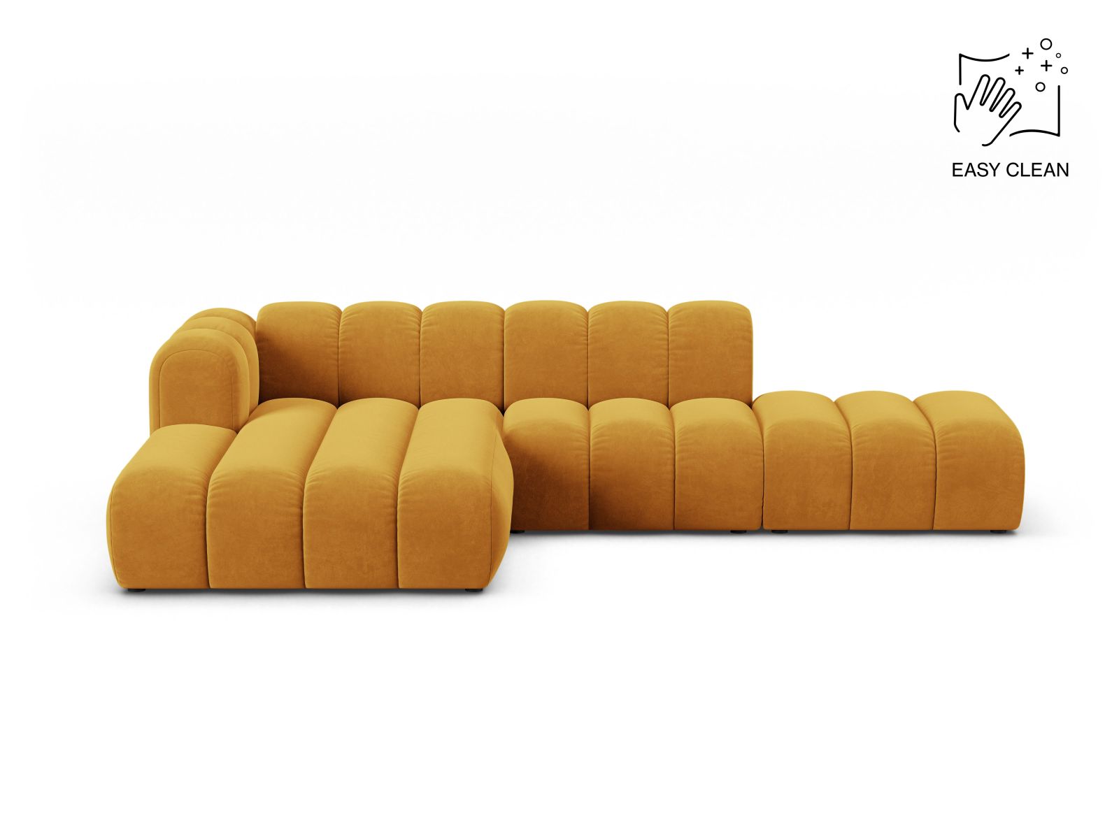 Lupine Modular Open Corner Sofa, 5 Seats, 299x177 cm — Yellow / Left