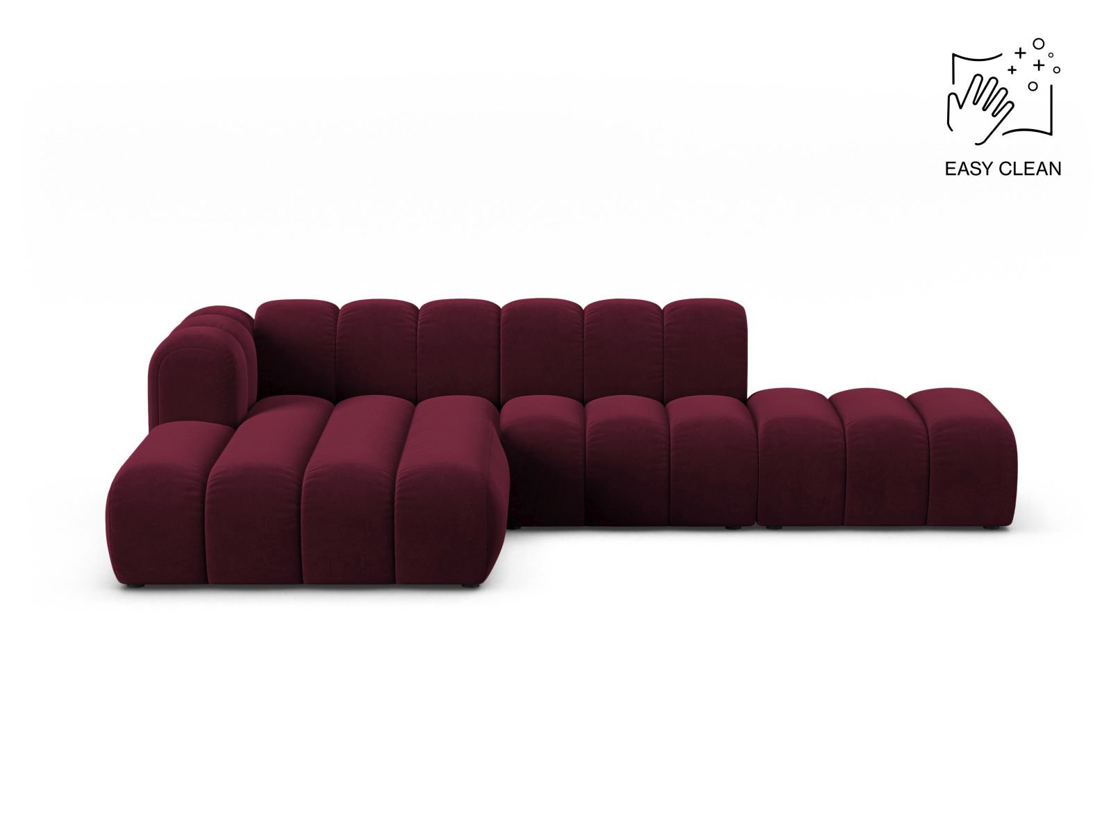 Lupine Modular Open Corner Sofa, 5 Seats, 299x177 cm — Burgundy / Left