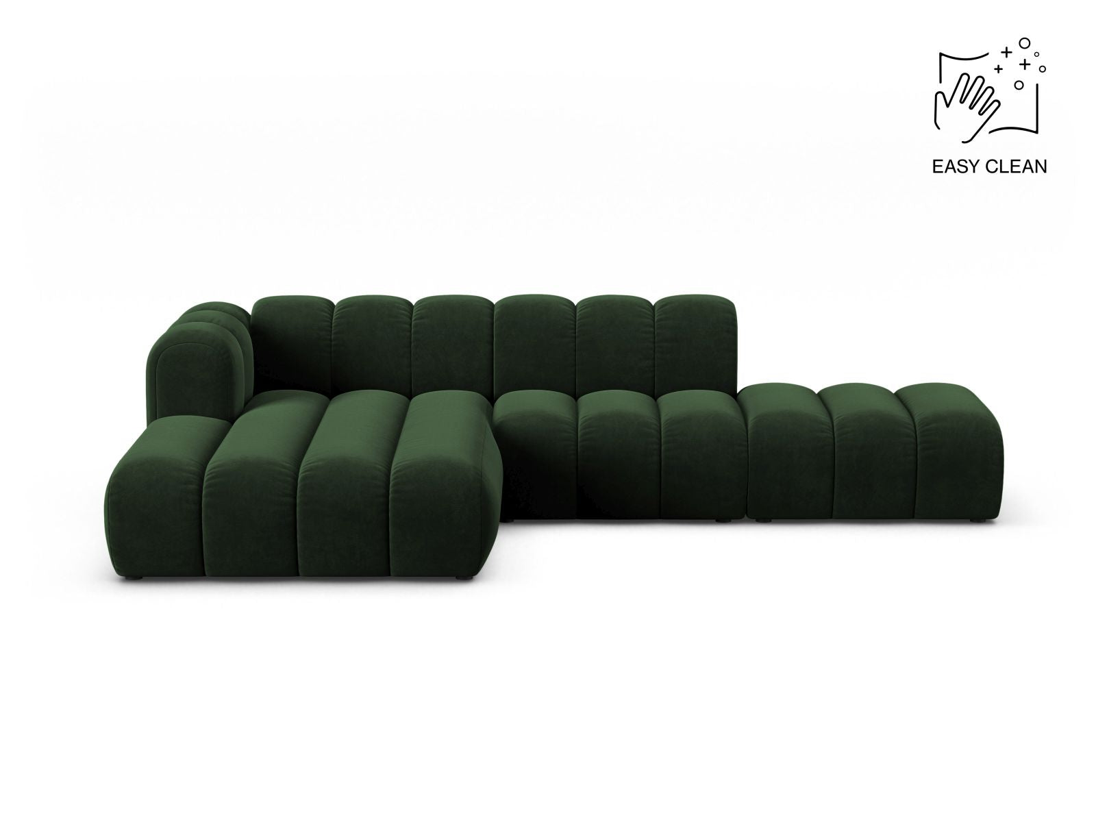 Lupine Modular Open Corner Sofa, 5 Seats, 299x177 cm — Bottle Green / Left
