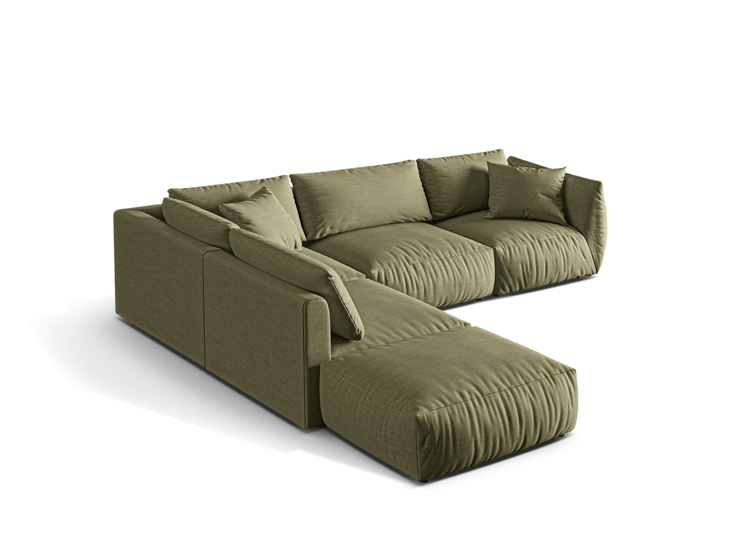 Ecksofa Strukturstoff Light Green Chris — Maße und Details