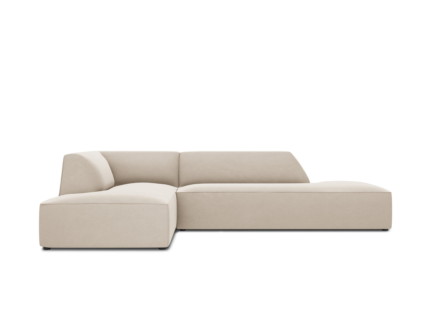 Ecksofa Samt Beige Ruby — Wohnbeispiel