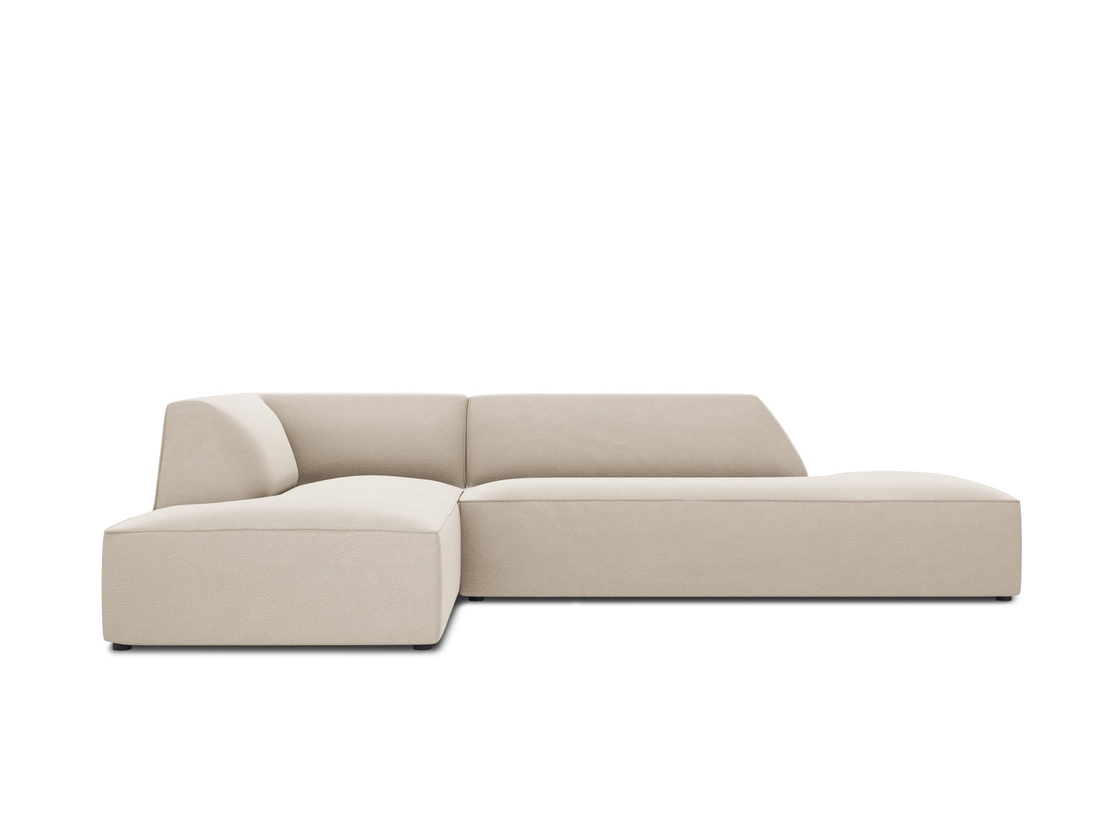 Ecksofa Samt Beige Ruby — Wohnbeispiel