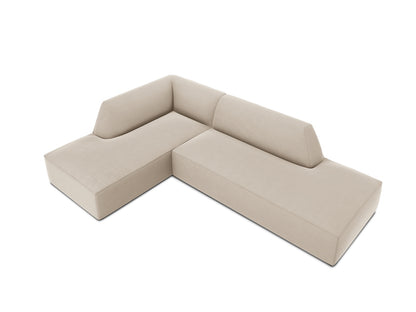 Ecksofa Samt Beige Ruby — Maße und Details