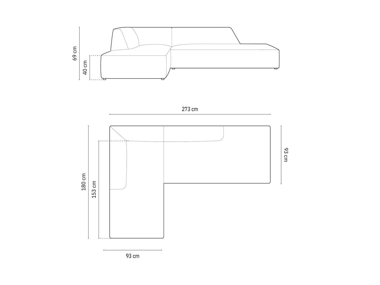 Ecksofa Samt Beige Ruby — Ansicht 5