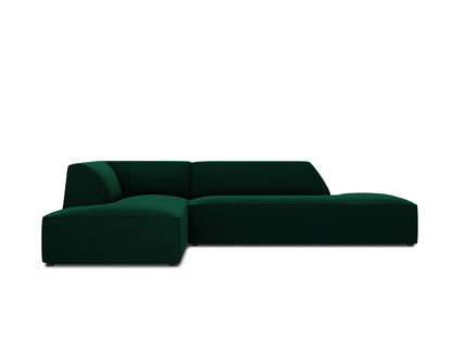 Ecksofa Samt Beige Ruby — Black