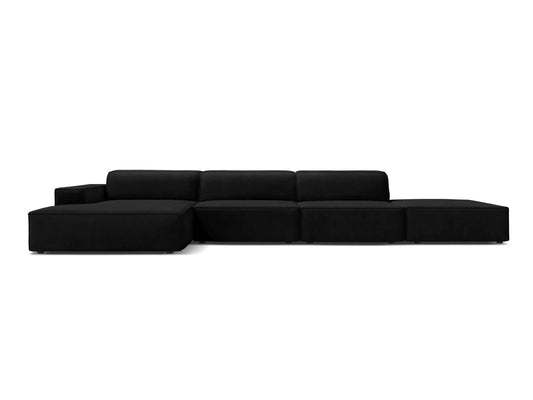 Jodie Corner Sofa, 5 Seats, 341x162 cm — Black / Left